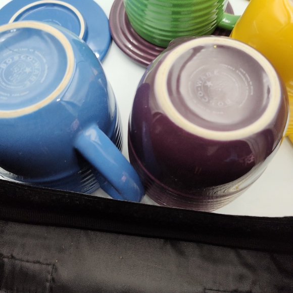 Bosco-ware Beehive Circles 4 pairs coasters & mugs cups RARE - Picture 4 of 6